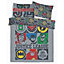 Justice League Vintage Icons Reversible Duvet Set Multicoloured (Single)