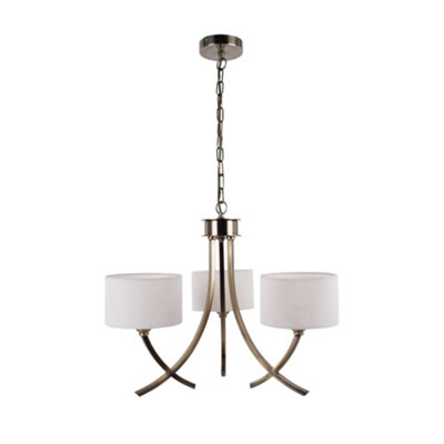 Justina Antique Brass 3 Light Pendant Chandelier