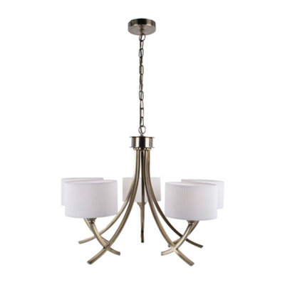Justina Antique Brass 5 Light Chandelier