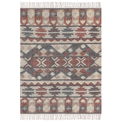 Jute Area Rug 140 x 200 cm Multicolour KALFA | DIY at B&Q