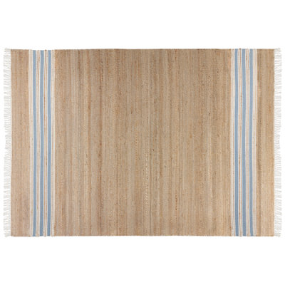 Jute Area Rug 160 x 230 cm Beige and Light Blue MIRZA