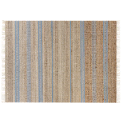 Jute Area Rug 160 x 230 cm Beige and Light Blue TALPUR
