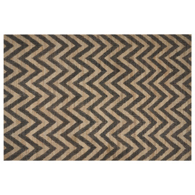 Jute Area Rug 200 x 300 cm Beige and Black DEDEPINARI