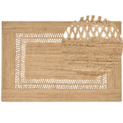 Jute Area Rug 200 x 300 cm Beige YENIKOY