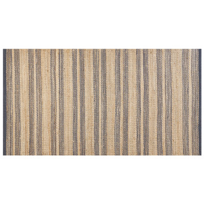 Jute Area Rug 80 x 150 cm Beige and Grey BUDHO