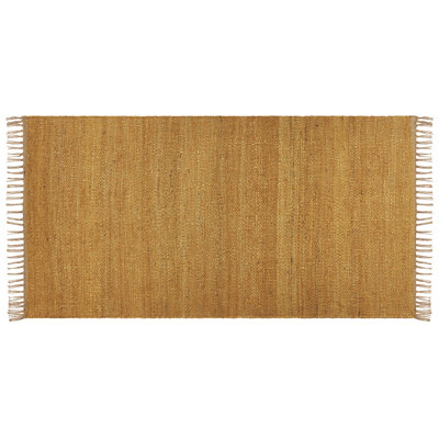 Jute Area Rug 80 x 150 cm Mustard LUNIA