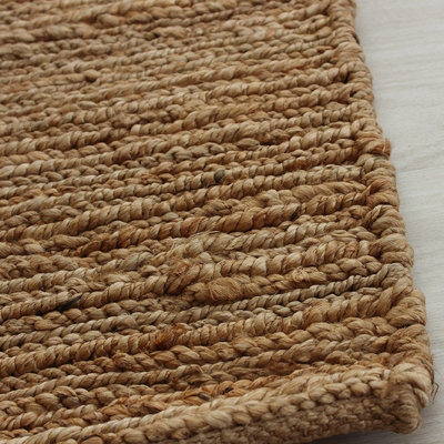 Jute Natural Plain Handmade Modern Easy to Clean Bedroom Dining Room, Living Room Rug -200cm X 300cm