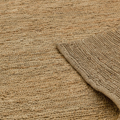 Jute Natural Plain Handmade Modern Easy to Clean Bedroom Dining Room, Living Room Rug -200cm X 300cm