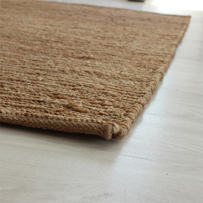 Jute Natural Plain Handmade Modern Easy to Clean Bedroom Dining Room, Living Room Rug -200cm X 300cm