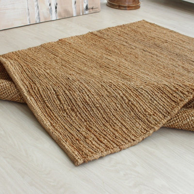 Jute Natural Plain Handmade Modern Easy to Clean Bedroom Dining Room ...