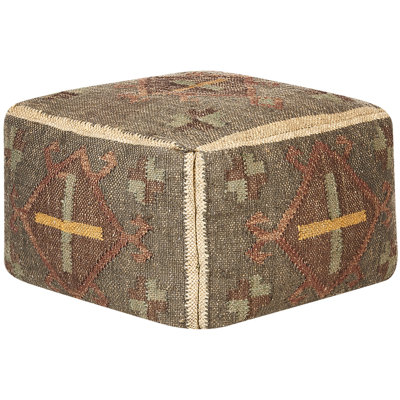 Jute Pouffe 50 x 50 cm Multicolour KATORA
