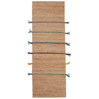 Jute Runner Rug 70 x 200 cm Beige UZUNTA