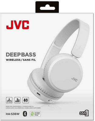 JVC Deep Bass Wireless Bluetooth Headphones HAS36- White
