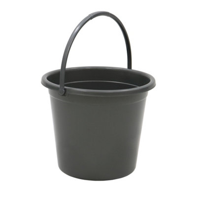 JVL 10 Litre Round Recycled Plastic Bucket Grey