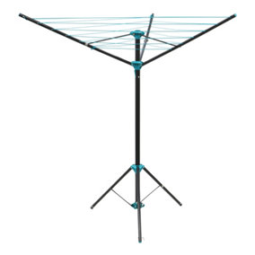 JVL 3 Arm Portable Free Standing Rotary Airer, 16 Metre, Grey 