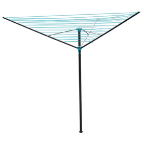 JVL 3 Arm Powder Coated Steel Rotary Airer, 45 Metres