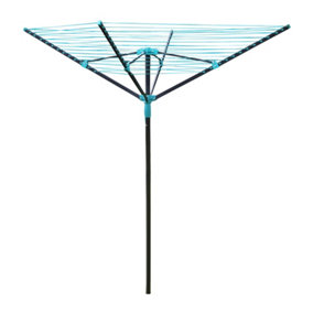 JVL 4 Arm Powder Coated Steel Rotary Airer, 50 Metres