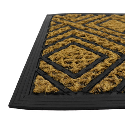 JVL Alba Woven Tuffscrape Doormat, 40x60cm, Diamond