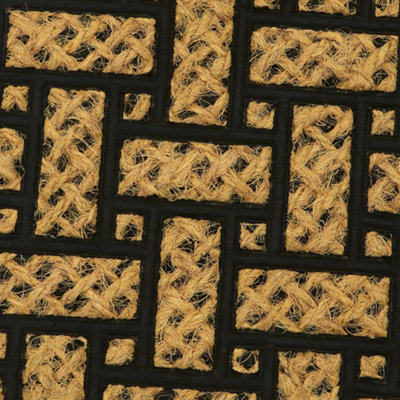JVL Alba Woven Tuffscrape Doormat, 40x60cm, Parquet