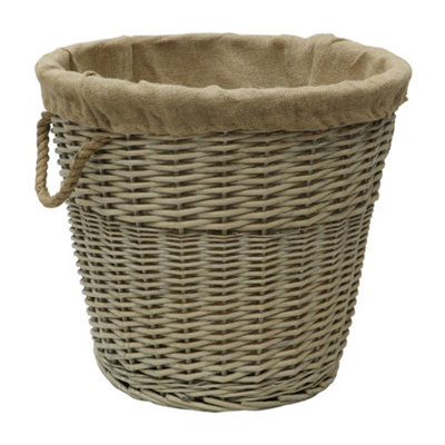 Cloth lined shop storage baskets