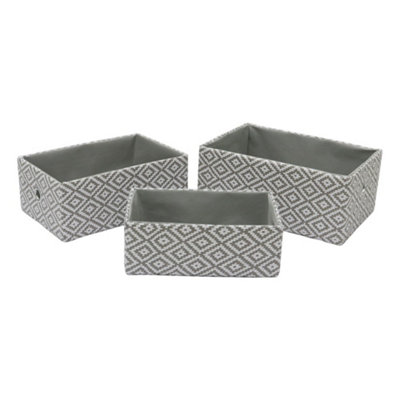 JVL Argyle Set of 3 Rectangular Storage Baskets