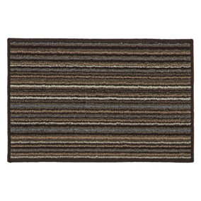JVL Arona Machine Washable Latex Backed Doormat, 40x60cm,Brown