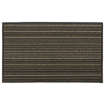 JVL Arona Machine Washable Latex Backed Doormat, 50x80cm, Brown