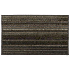 JVL Arona Machine Washable Latex Backed Doormat, 50x80cm, Brown
