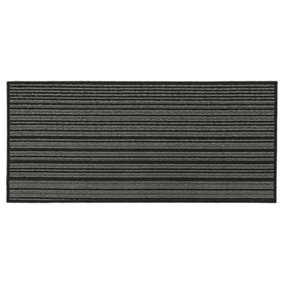 JVL Arona Machine Washable Latex Backed Runner Doormat 57x150cm, Black