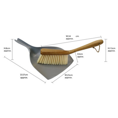 JVL Bamboo Durable Dustpan And Brush Set with Plastic Bristles