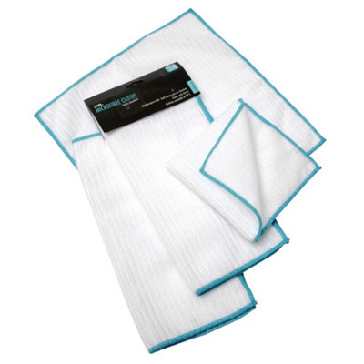 JVL Car Care Cleaning Range, Large Microfibre Cloths, Teal/White