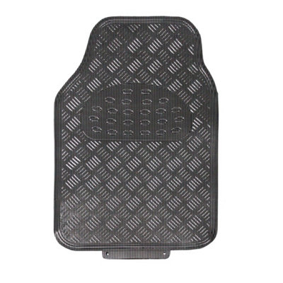 JVL Carbon metallic checker plate look sports car mat set