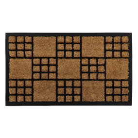 JVL Comfort Tuffscrape Doormat, 40x70cm, Chequers