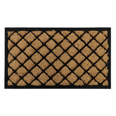 JVL Comfort Tuffscrape Doormat, 40x70cm, Diamond Grid