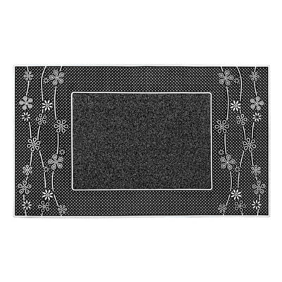 JVL Daisy PVC Pin Scraper Doormat, 45x75cm, Silver