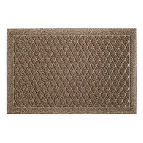 JVL Dirt Defender Scraper Doormat 40x60cm Diamond Beige
