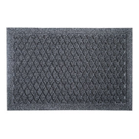 JVL Dirt Defender Scraper Doormat 40x60cm Diamond Grey