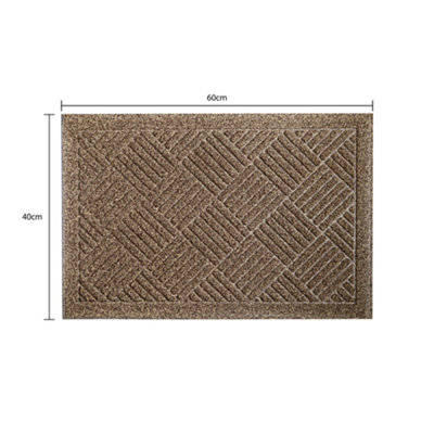 JVL Dirt Defender Scraper Doormat 40x60cm Square Beige