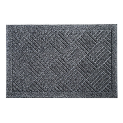 JVL Dirt Defender Scraper Doormat 40x60cm Square Grey