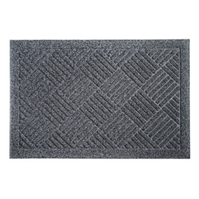 JVL Dirt Defender Scraper Doormat 40x60cm Square Grey