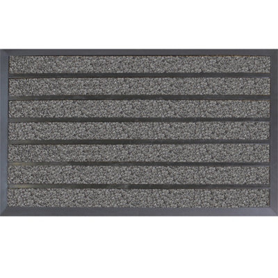 JVL Dirt Stopper Pro Scraper Doormat 45x75cm, Grey