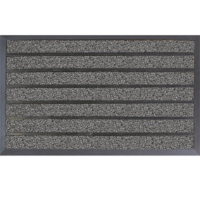 JVL Dirt Stopper Pro Scraper Doormat 45x75cm, Grey