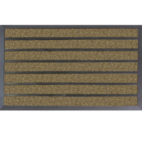 JVL Dirt Stopper Rectangular Scraper Entrance Doormat, 45x75cm, Beige
