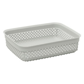 JVL Droplette Design Plastic Storage Basket, One Size, Grey