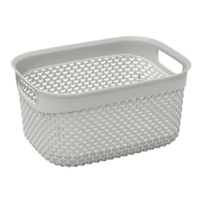 JVL Droplette Design Plastic Storage Box, Grey