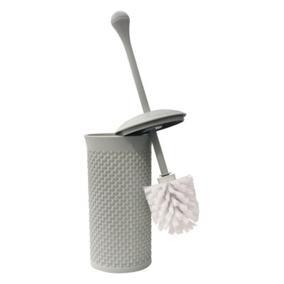 JVL Droplette Design Plastic Toilet Brush, One Size, Grey