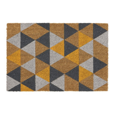 JVL Eco-Friendly Colour Pattern Latex Backed Coir Entrance Door Mat ...