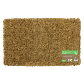 JVL Eco Friendly Ryburn Plain Natural Coir Doormat 35x60cm