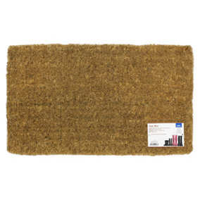 JVL Eco Friendly Ryburn Plain Natural Coir Doormat 40x68cm