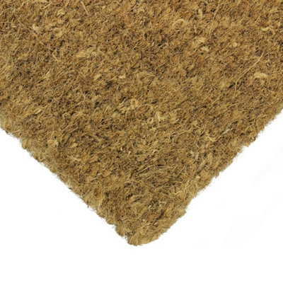 JVL Eco Friendly Ryburn Plain Natural Coir Doormat 45x75cm